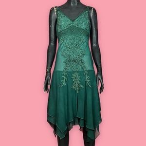 Vintage Green Silk Sue Wong Dress